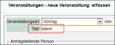 Eingabe von "intern: " als Titel Eingabe von "intern: " als Titel