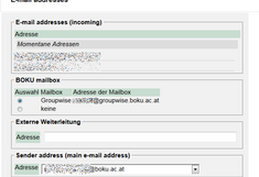 Screenshot editing your e-mail address settings