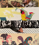 © Künstler*innen: Nora Tujaque, Mayumi Otero, Anne-Margot Ramstein und Sergio Aquindo grafisch-künstlerische Darstellungen zu den Themen Diversität, Awareness bzw. Achtsamkeit und Gleichstellung